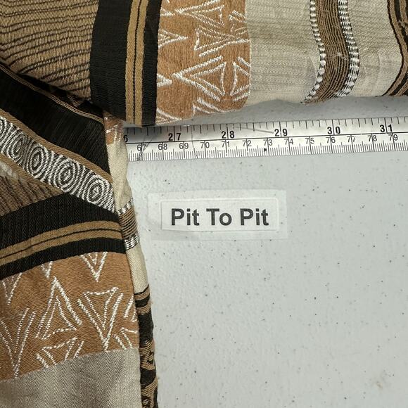 Maggie Barnes Womens Jacket Size 1X Brown Boho Southwest Tribal Print Artsy - Picture 5 of 7